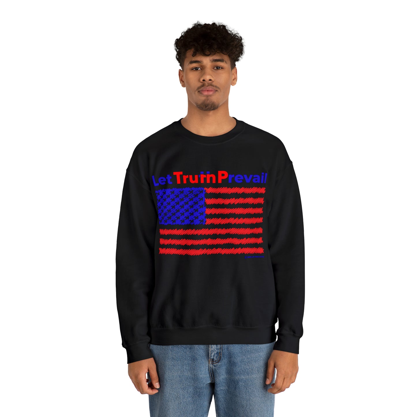 Men's Let Truth (Trump) Prevail with American Flag Heavy Blend™ Crewneck Sweatshirt