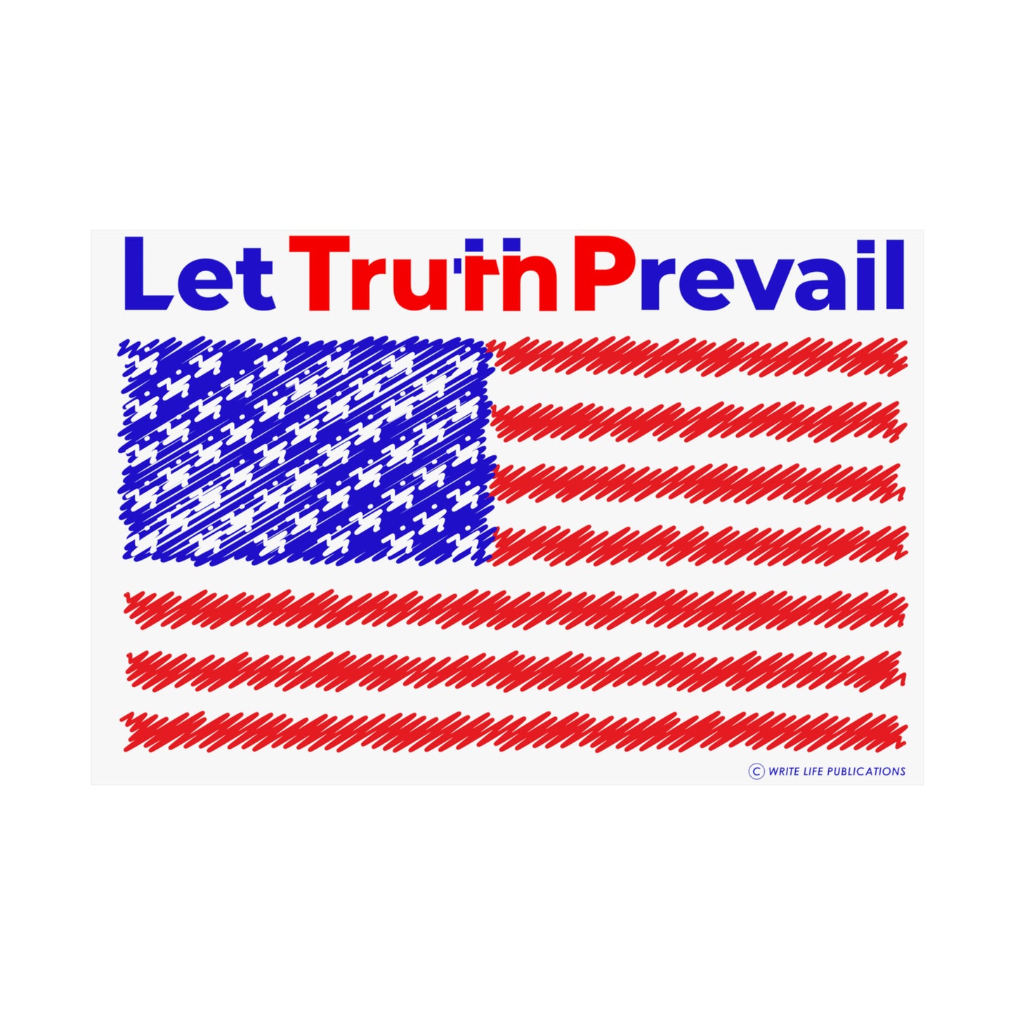 Let Truth (Trump) Prevail with American Flag Premium Matte Horizontal Poster