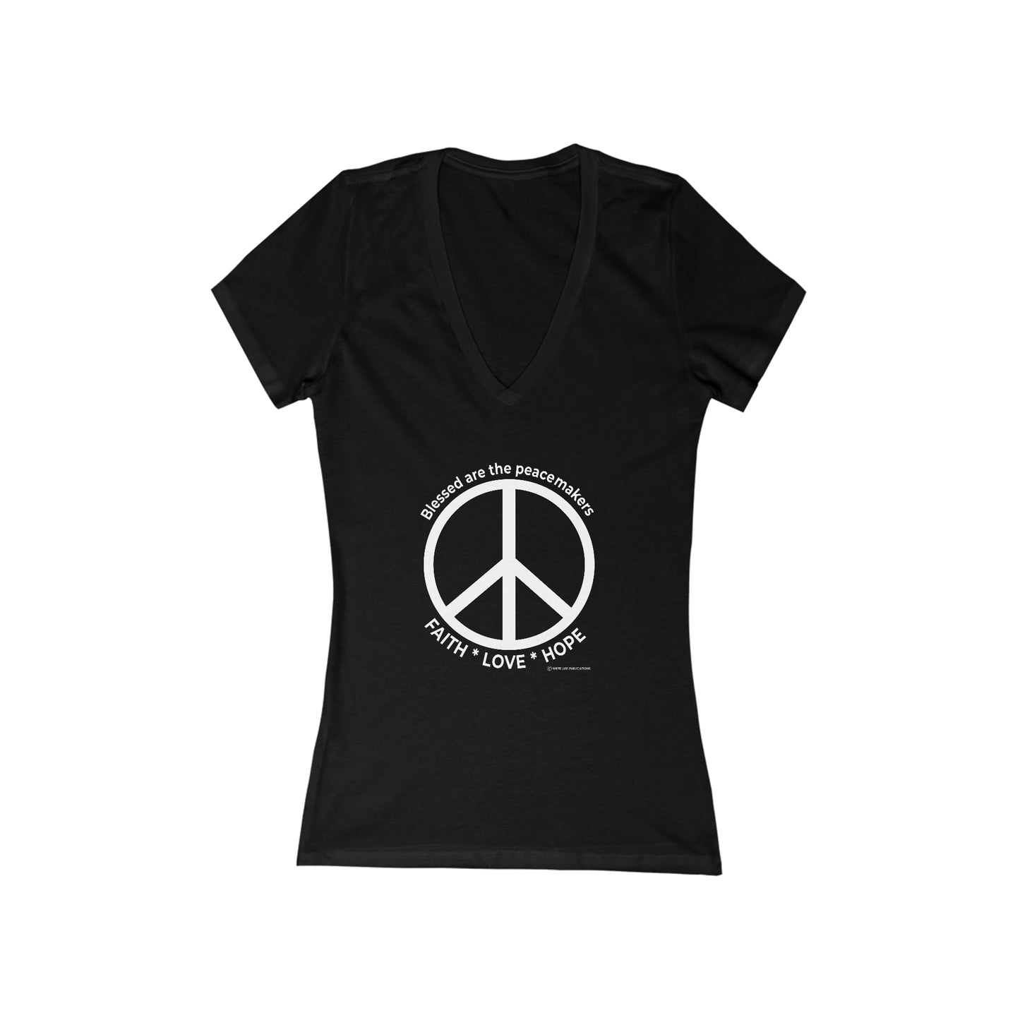 Women's Peacemakers Jersey Short Sleeve Deep V-Neck Tee