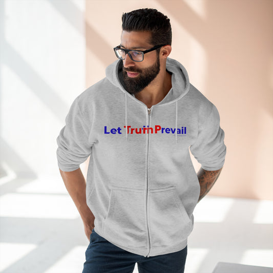 Men's Let Truth (Trump) Prevail Slogan Premium Full Zip Hoodie