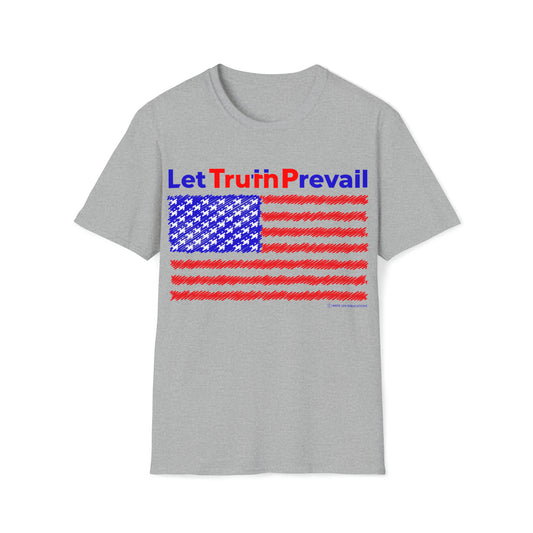 Women's Let Truth (Trump) Prevail with American Flag  Softstyle T-Shirt