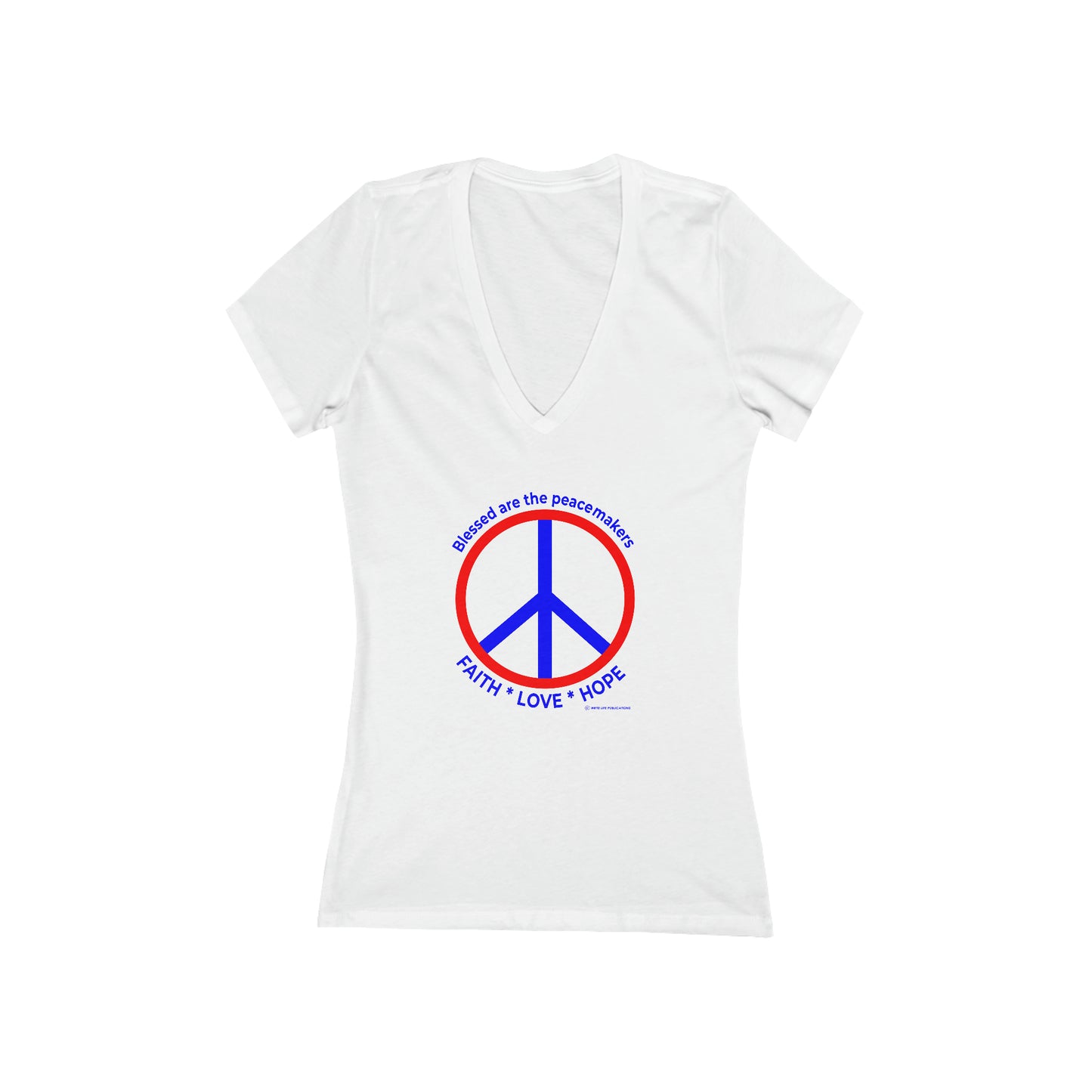 Women's Peacemakers Jersey Short Sleeve Deep V-Neck Tee