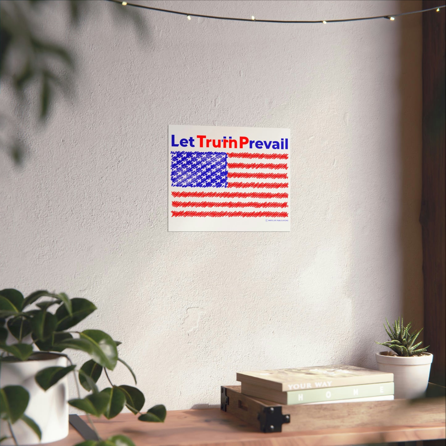 Let Truth (Trump) Prevail with American Flag Premium Matte Horizontal Poster