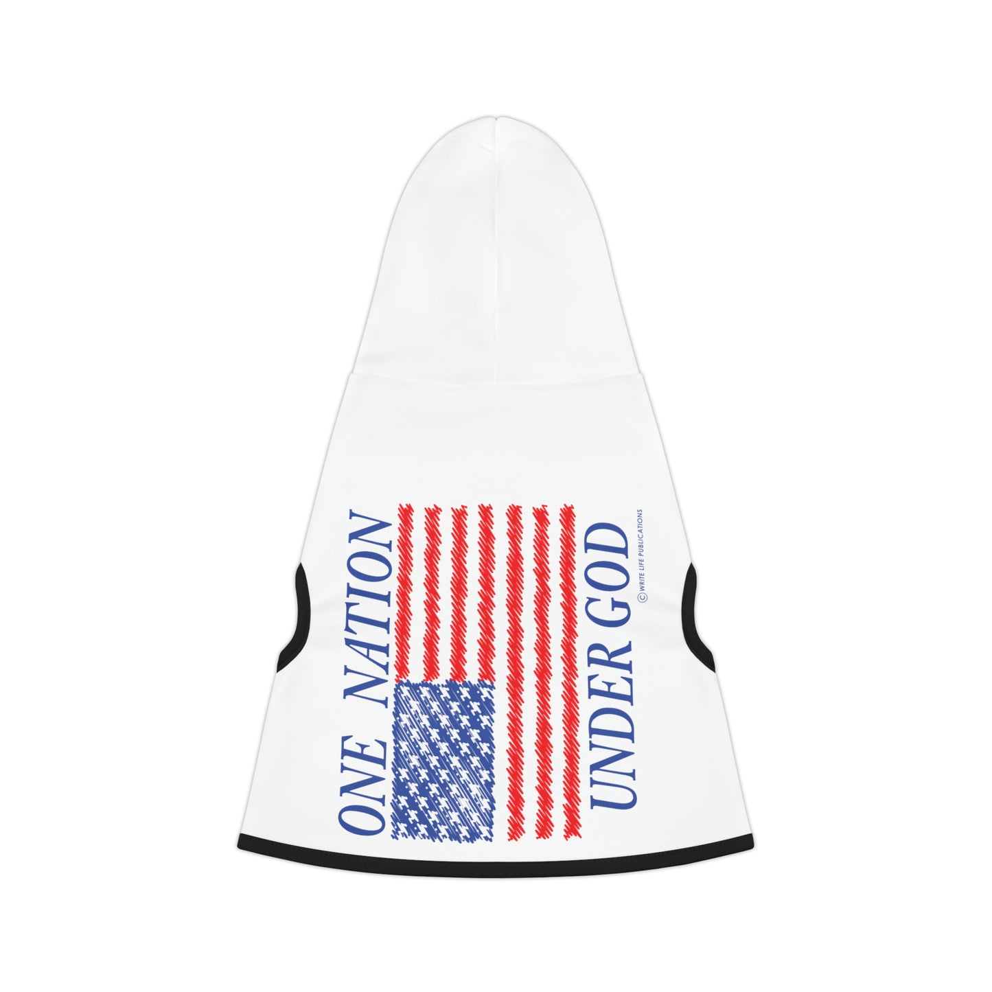 One Nation Under God with American Flag Pet Hoodie