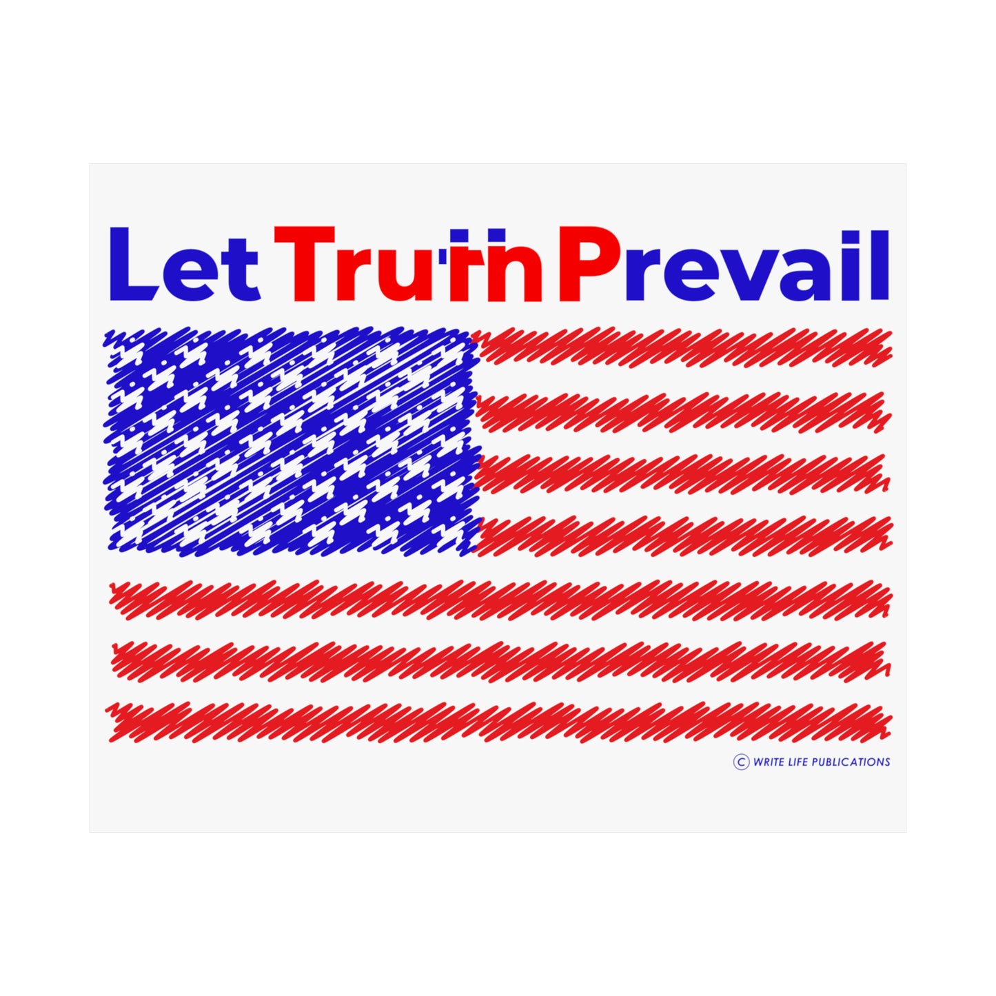 Let Truth (Trump) Prevail with American Flag Premium Matte Horizontal Poster