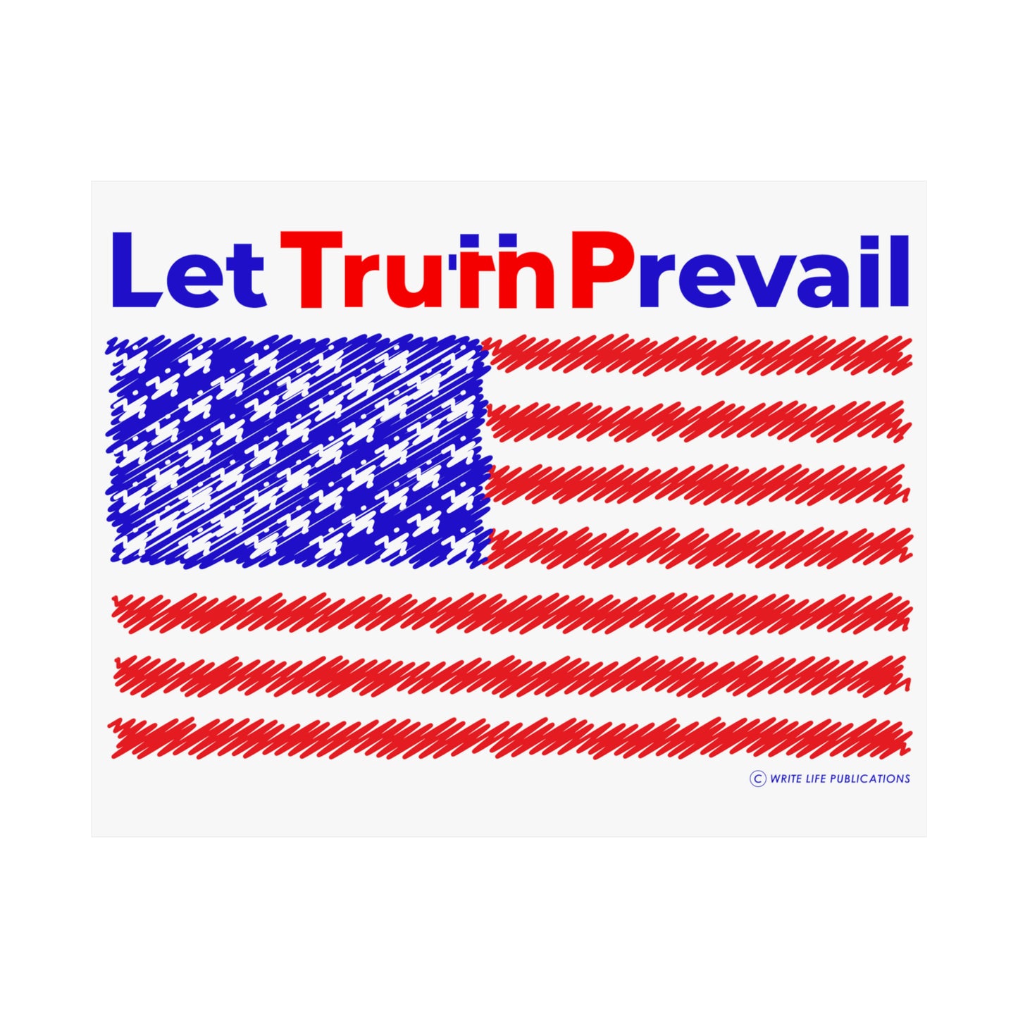 Let Truth (Trump) Prevail with American Flag Premium Matte Horizontal Poster