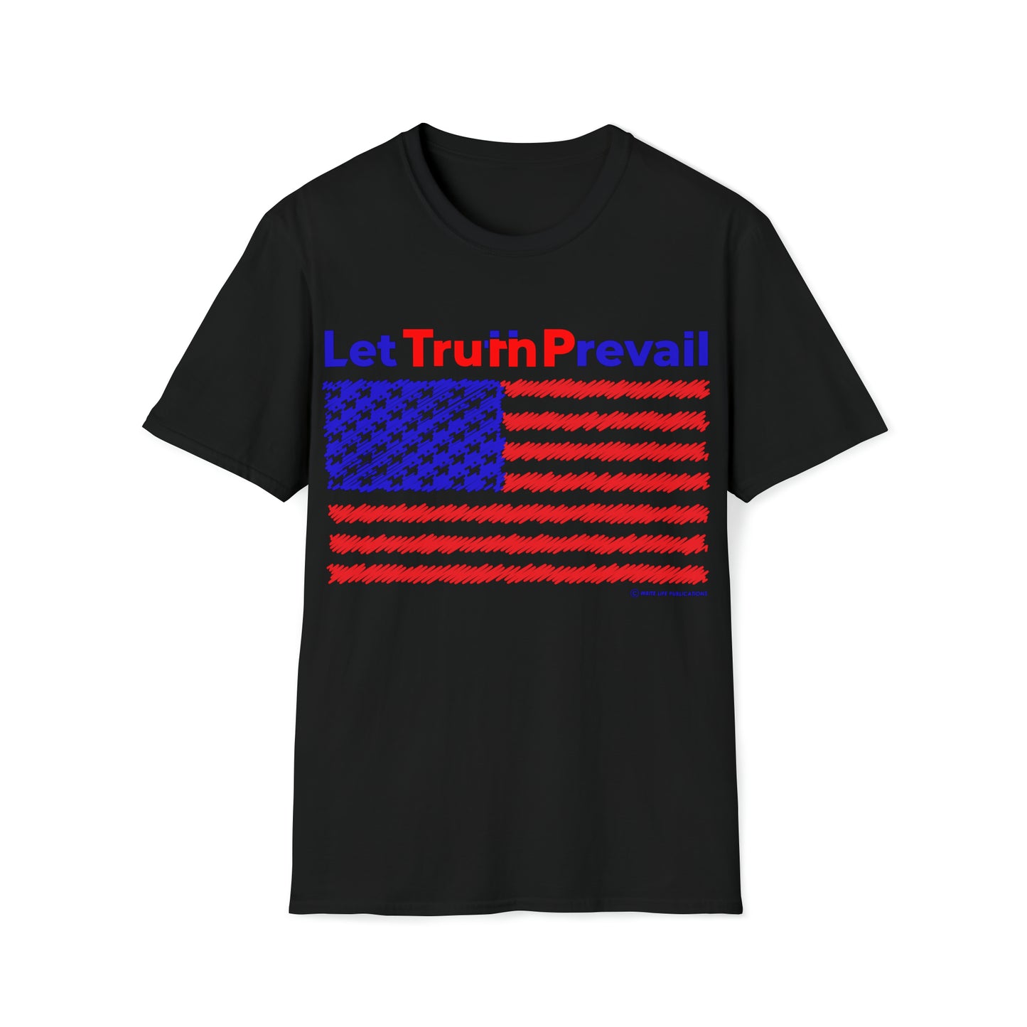 Women's Let Truth (Trump) Prevail with American Flag  Softstyle T-Shirt