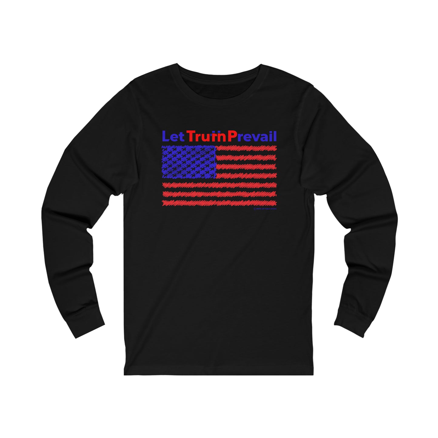 Women's Let Truth (Trump) Prevail with American Flag Jersey Long Sleeve Shirt