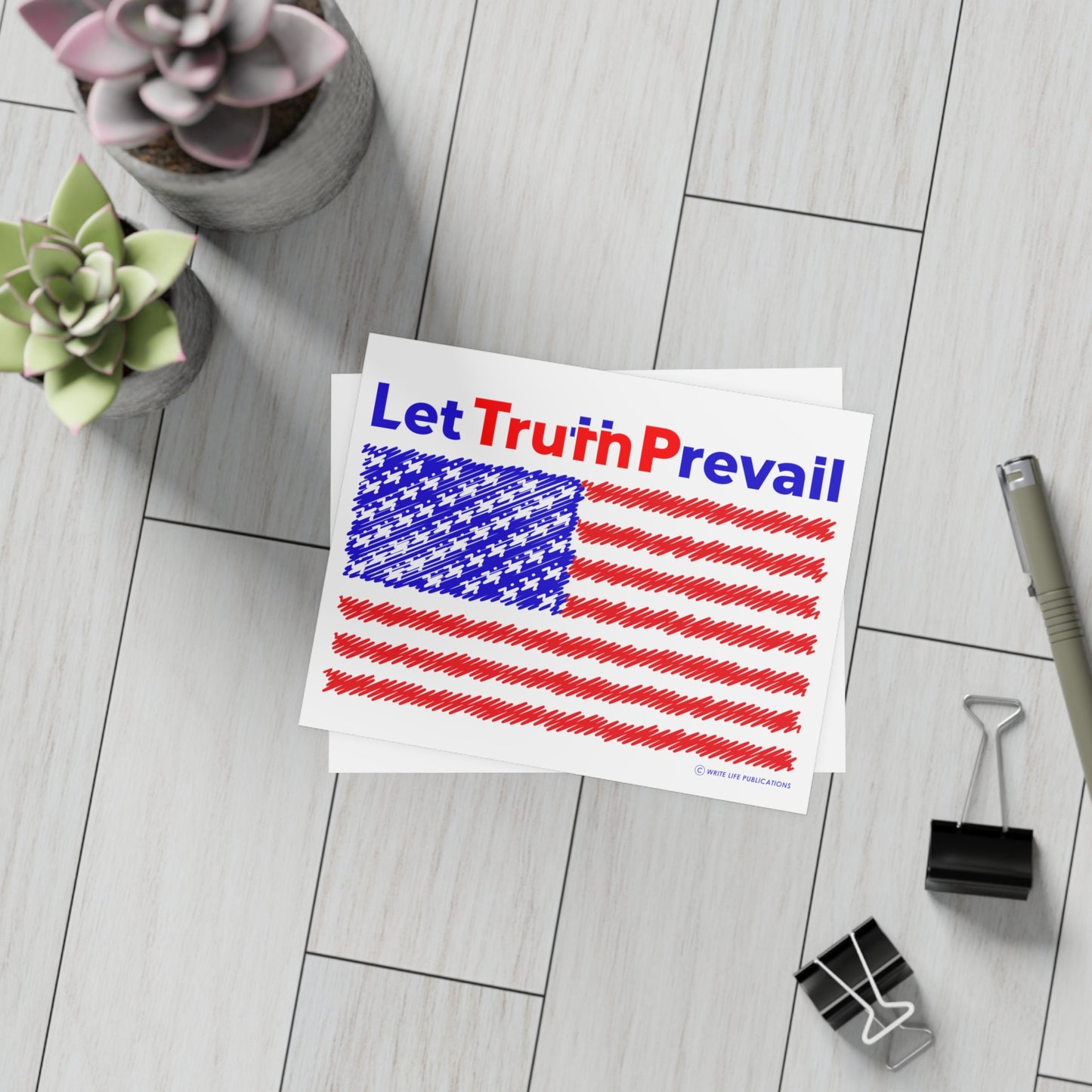 Let Truth (Trump) Prevail with American Flag Postcard Bundles (envelopes included)