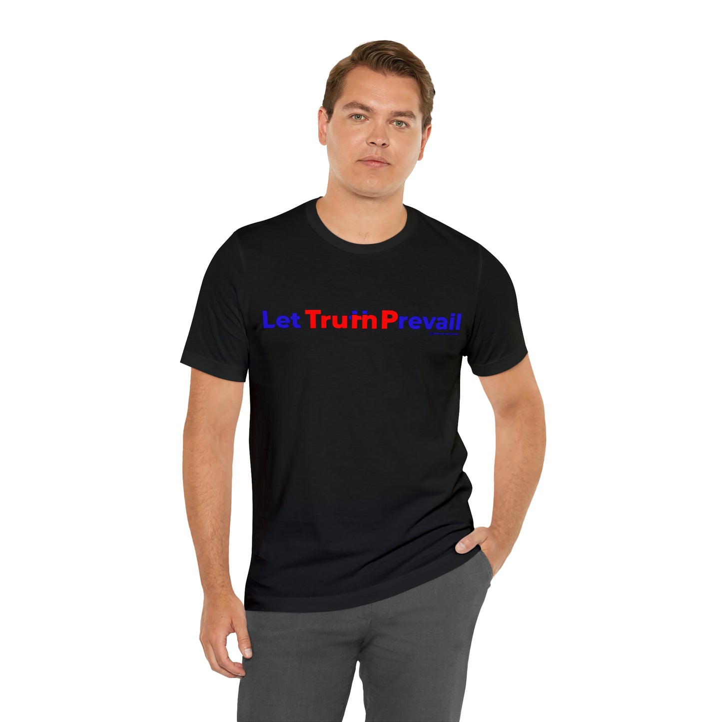 Men's Let Truth (Trump) Prevail Slogan Jersey Short Sleeve Tee