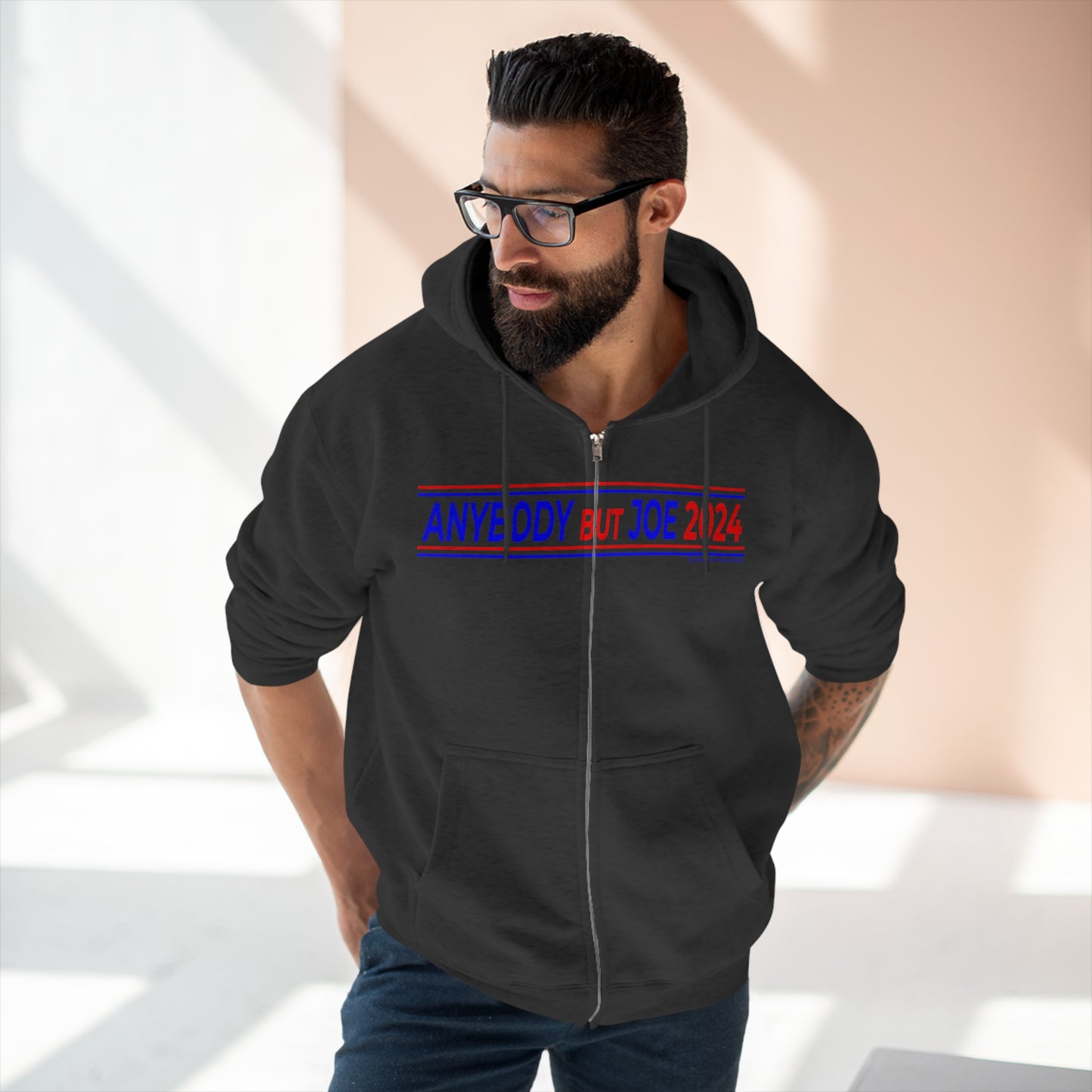 Men's Down The Stairs Joe Bye Done Premium Full Zip Hoodie