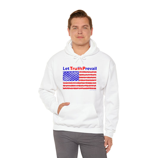 Men's Let Truth (Trump) Prevail with American Flag Heavy Blend™ Hooded Sweatshirt