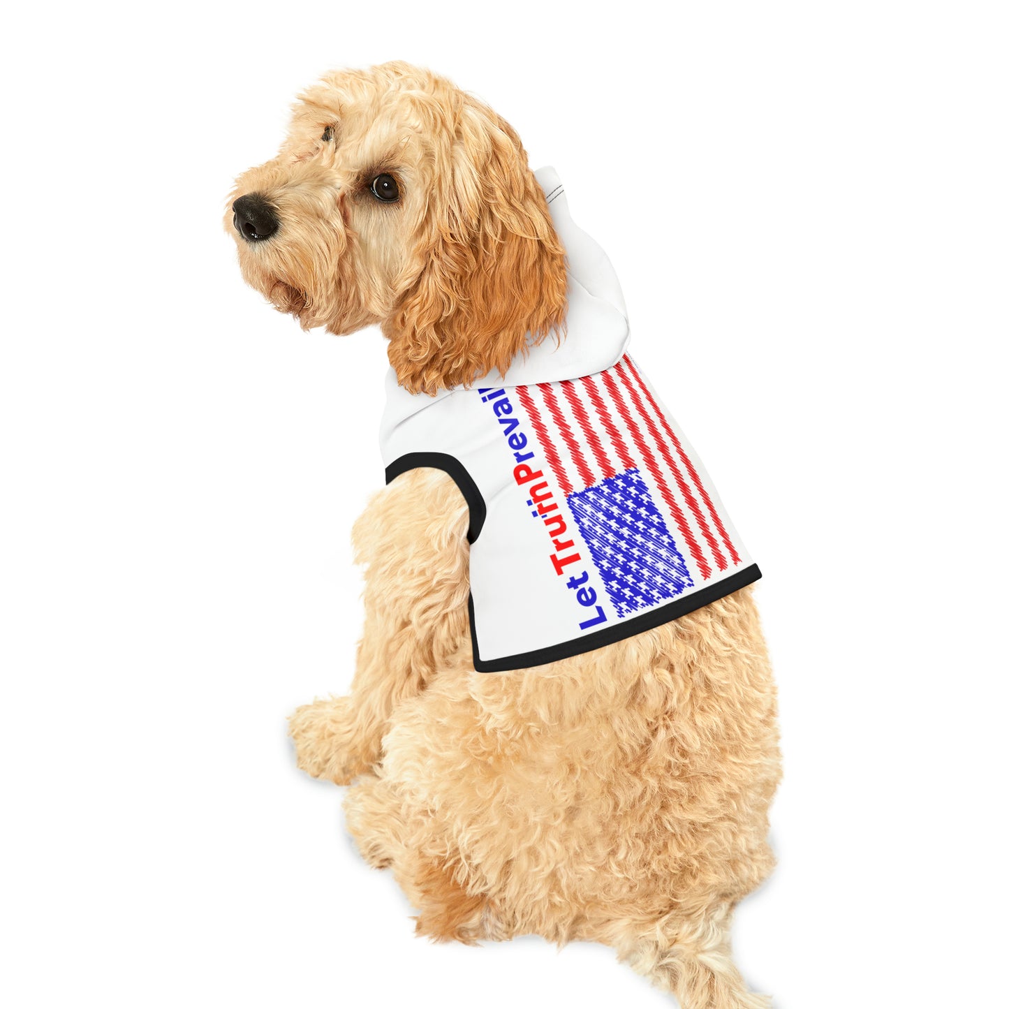 Let Truth (Trump) Prevail with American Flag Pet Hoodie