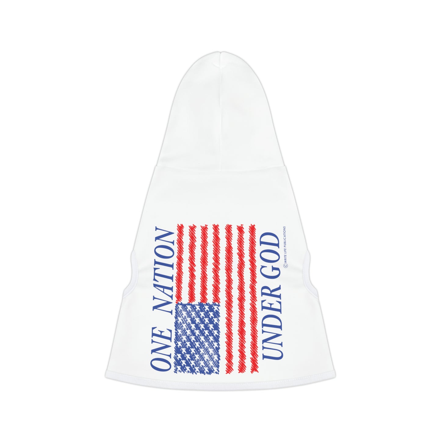 One Nation Under God with American Flag Pet Hoodie