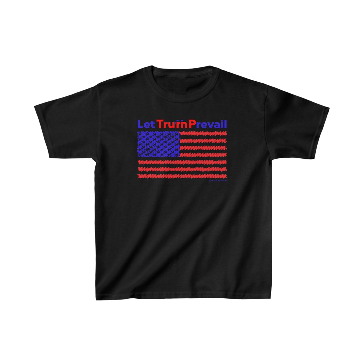 Let Truth (Trump) Prevail with American Flag Kids Heavy Cotton™ Tee