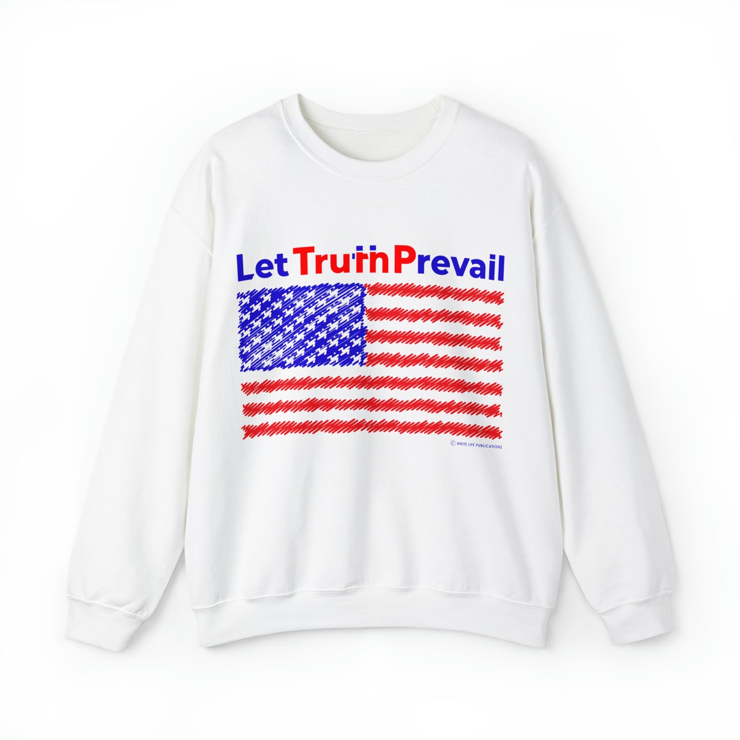 Women's Let Truth (Trump) Prevail with American Flag Heavy Blend™ Crewneck Sweatshirt