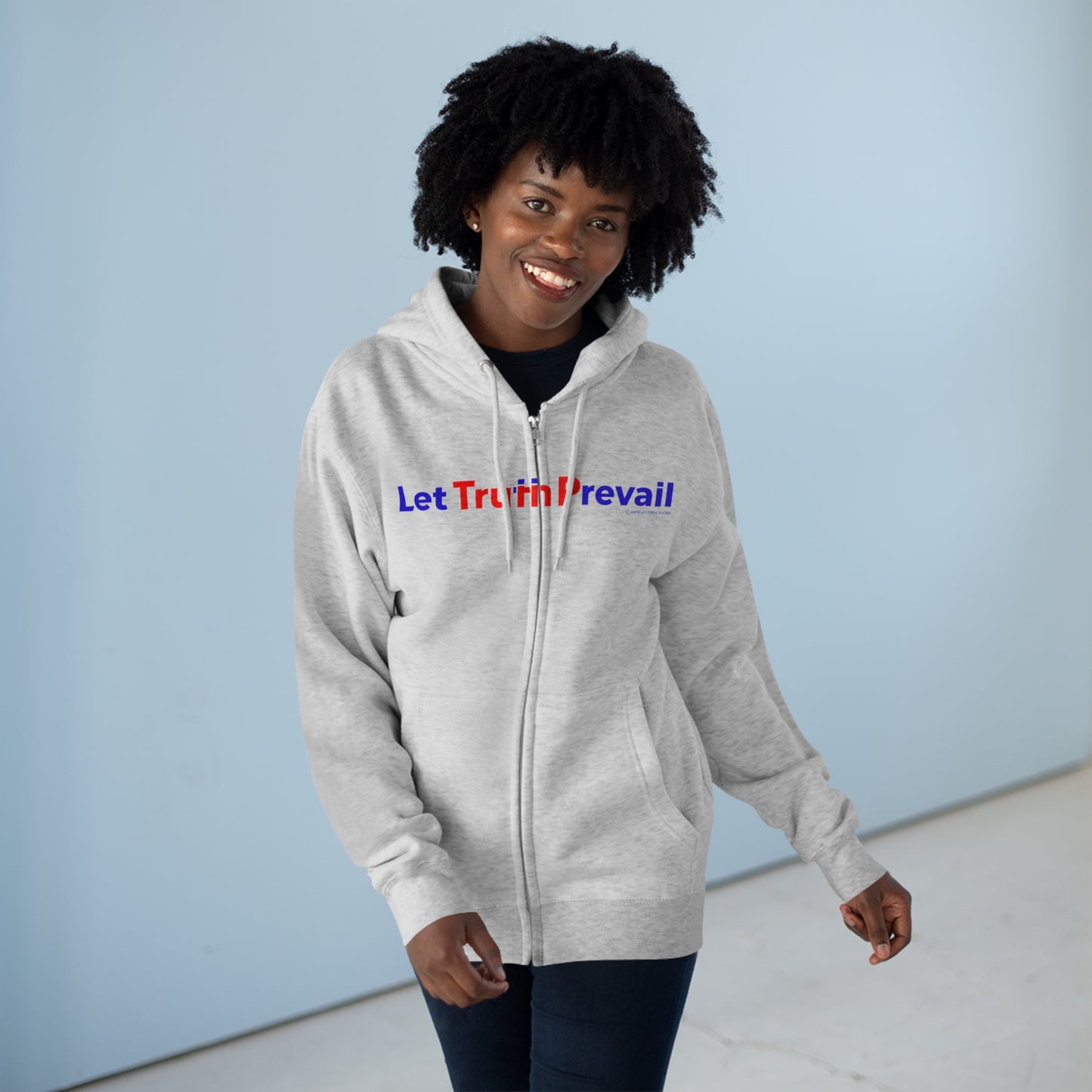 Women's Let Truth (Trump) Prevail Slogan Premium Full Zip Hoodie