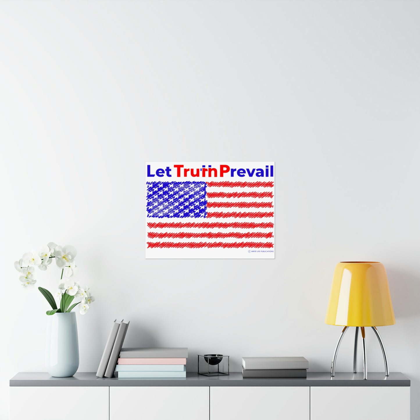 Let Truth (Trump) Prevail with American Flag Premium Matte Horizontal Poster