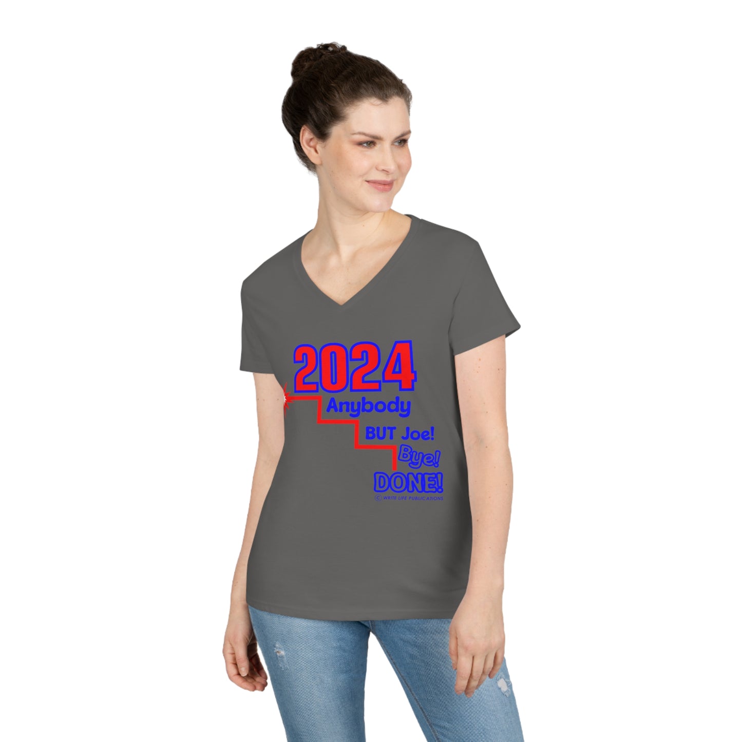 Women's Short Fuse Joe Bye Done V-Neck Tee