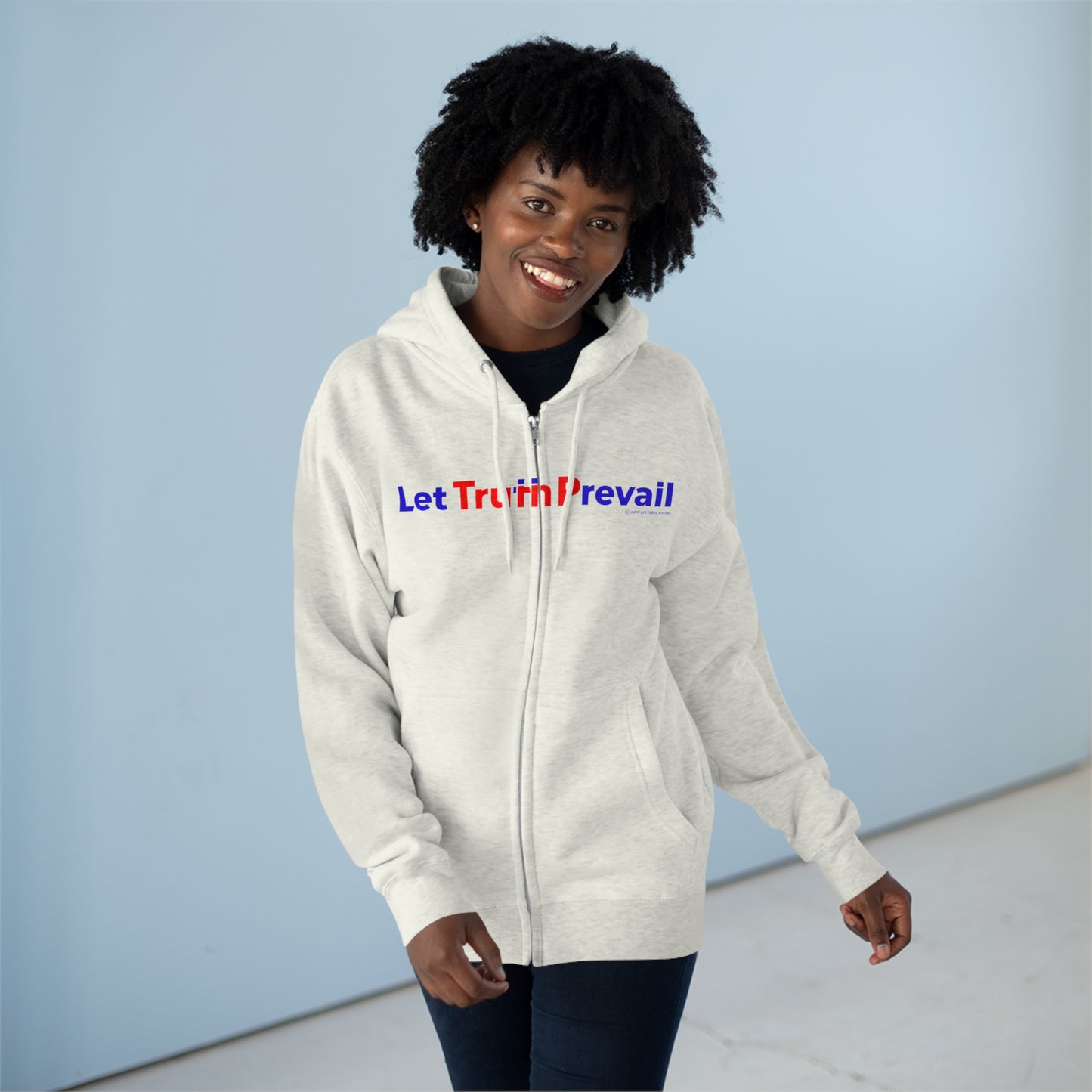 Women's Let Truth (Trump) Prevail Slogan Premium Full Zip Hoodie