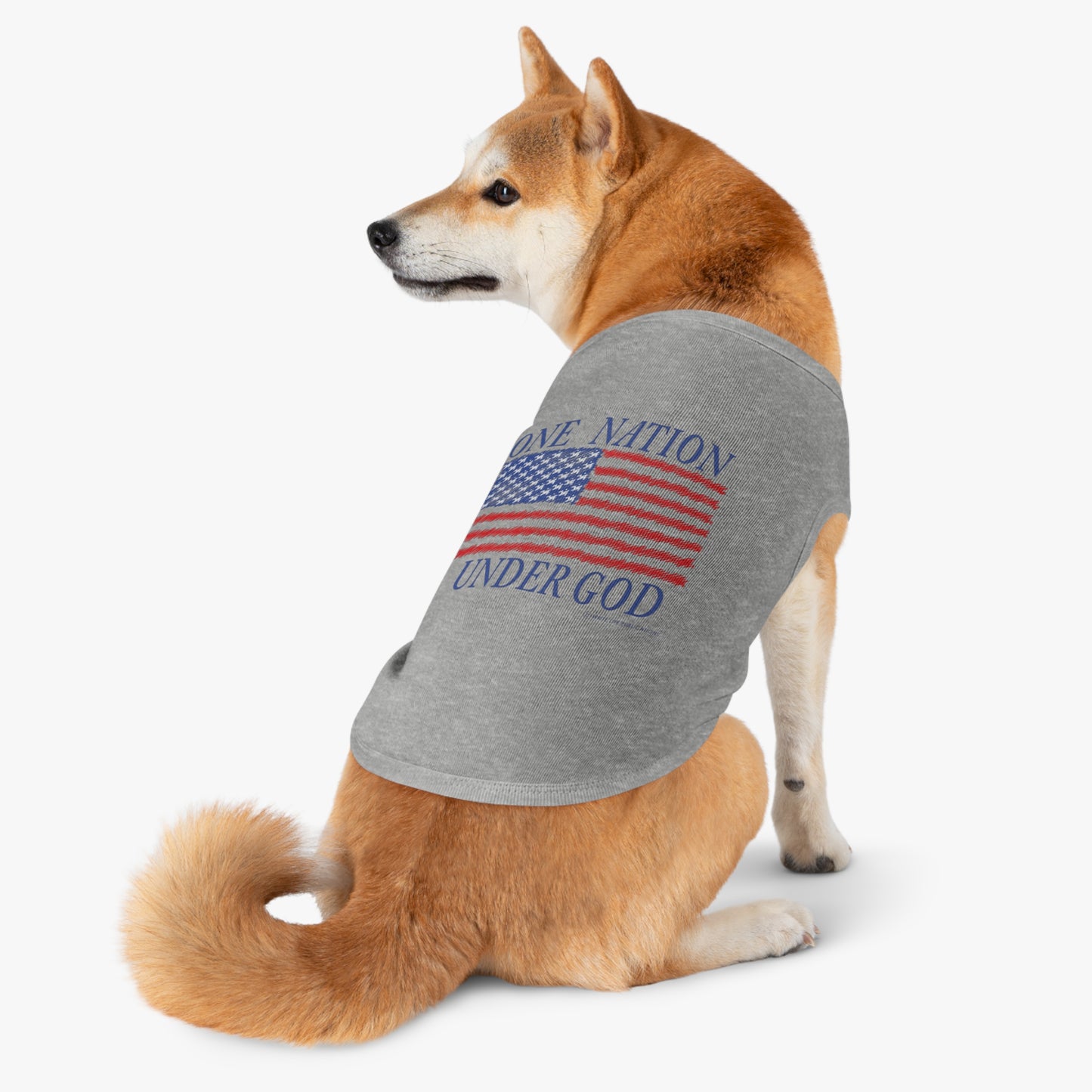 One Nation Under God with American Flag Pet Tank Top