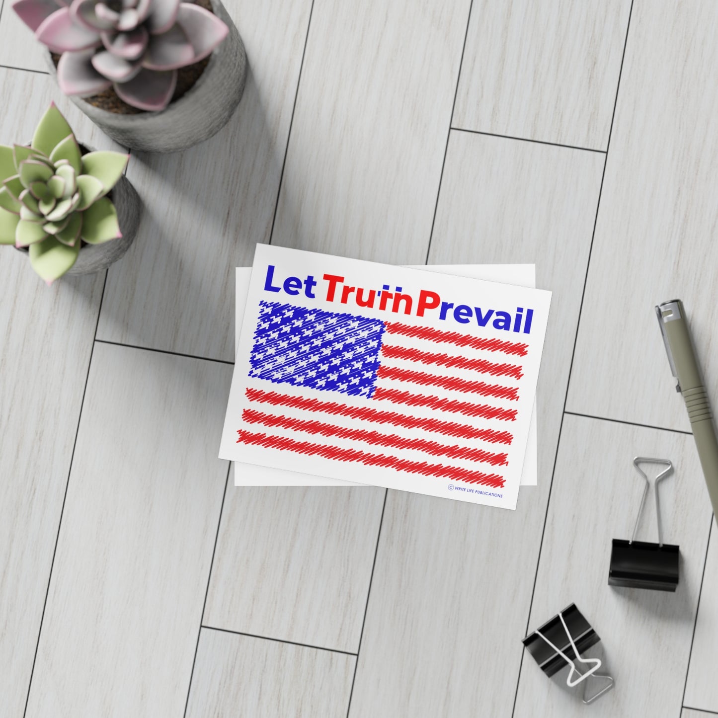 Let Truth (Trump) Prevail with American Flag Postcard Bundles (envelopes included)