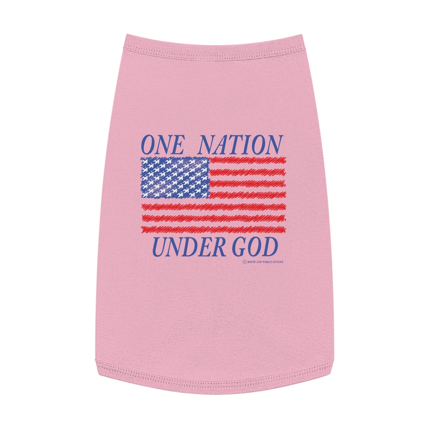 One Nation Under God with American Flag Pet Tank Top