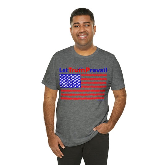 Men's Let Truth (Trump) Prevail With American Flag Jersey Short Sleeve Tee