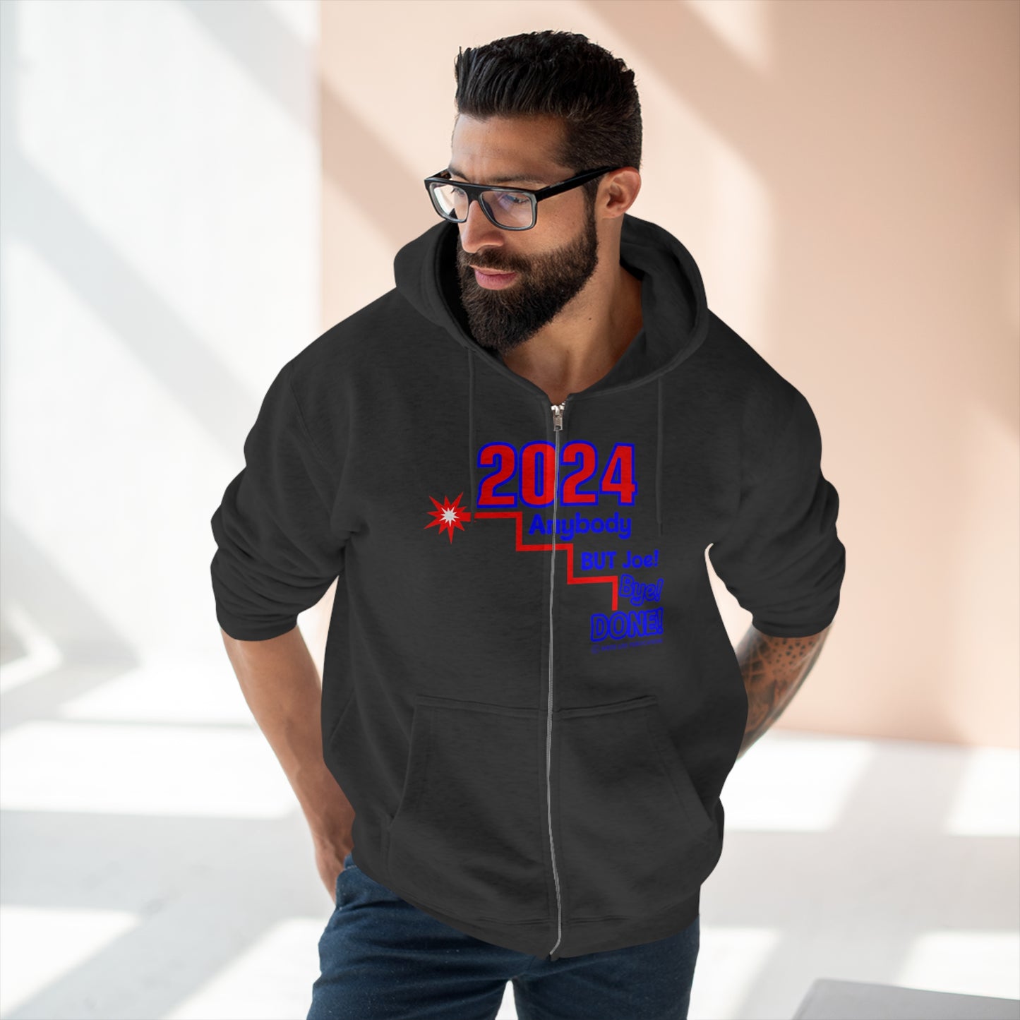 Men's Short Fuse Joe Bye Done Premium Full Zip Hoodie