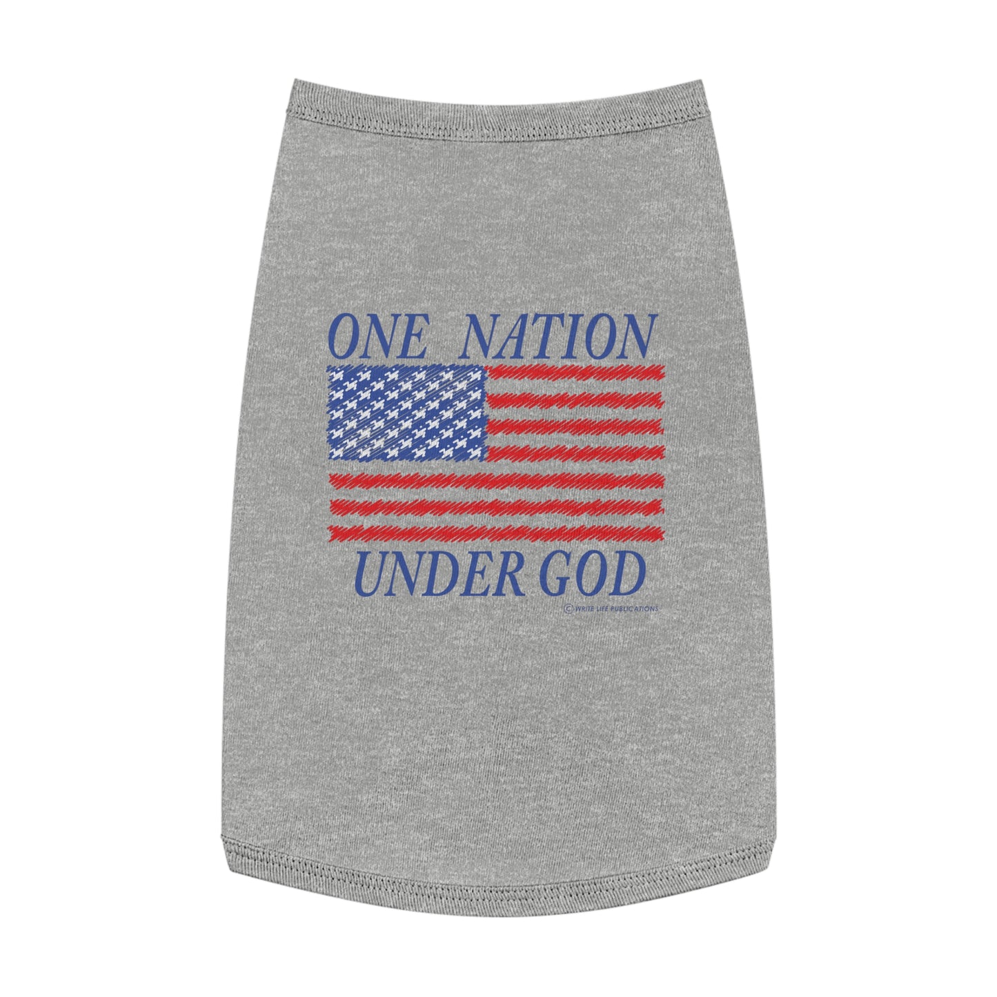 One Nation Under God with American Flag Pet Tank Top