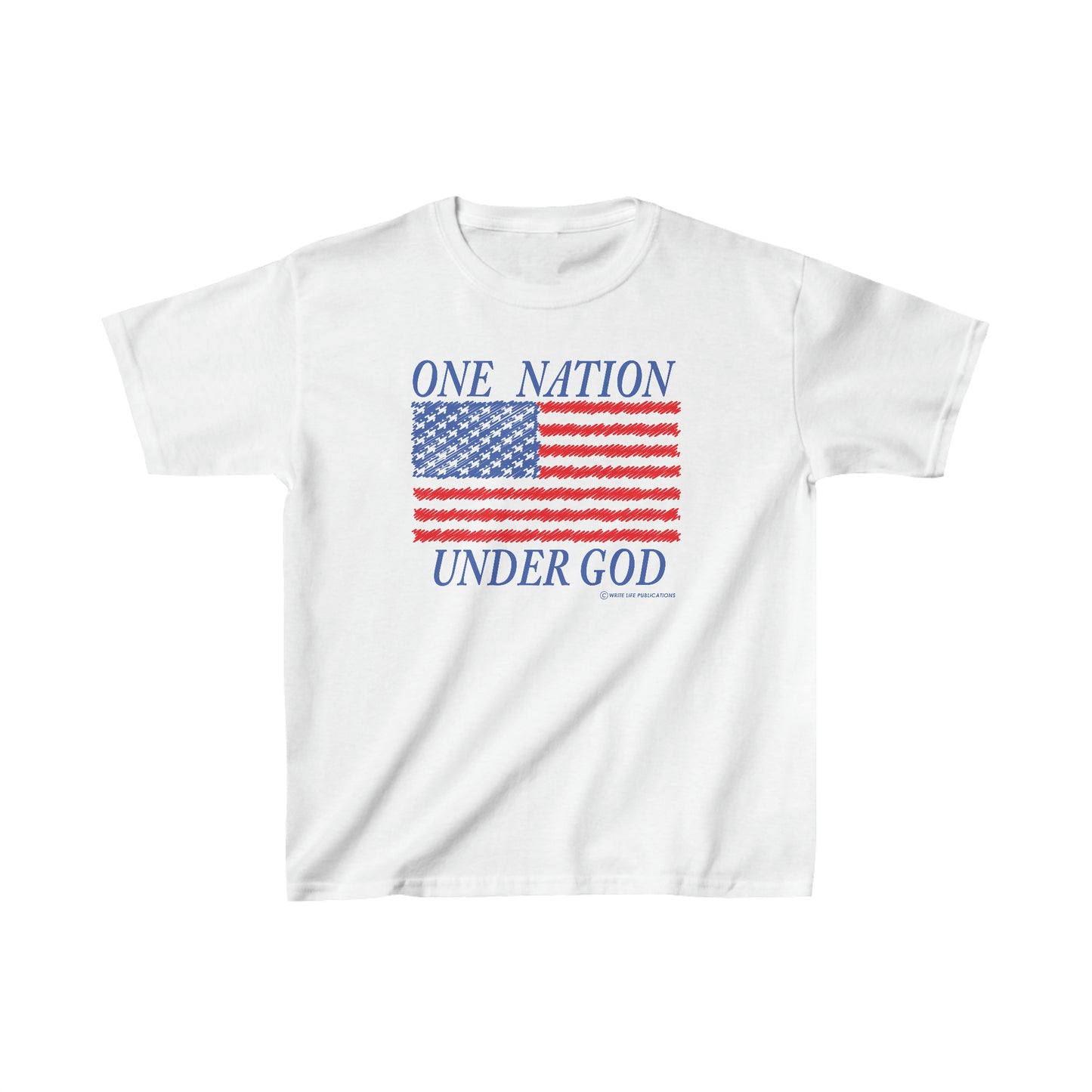 One Nation Under God with American Flag Kids Heavy Cotton™ Tee