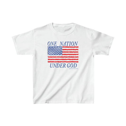 One Nation Under God with American Flag Kids Heavy Cotton™ Tee