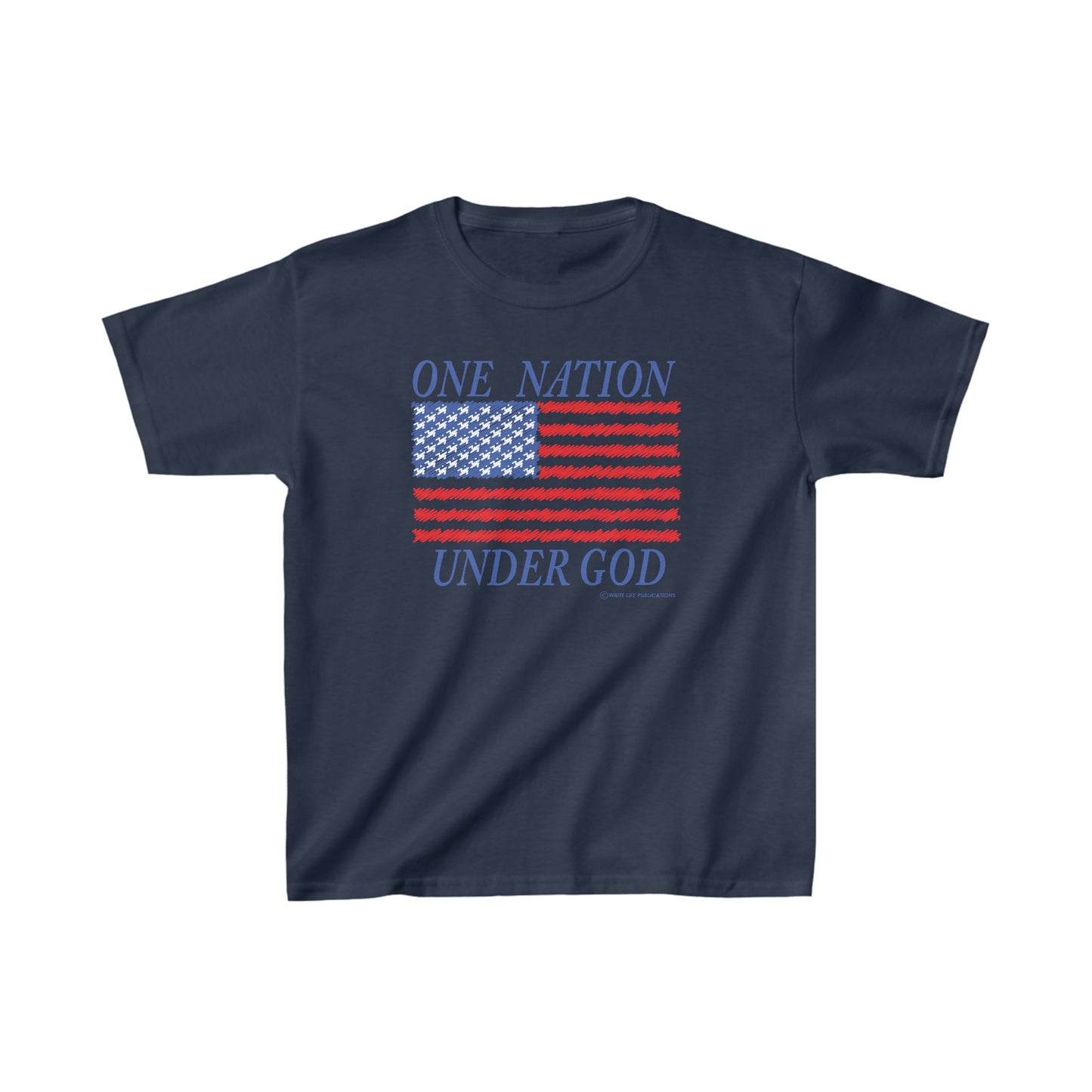 One Nation Under God with American Flag Kids Heavy Cotton™ Tee