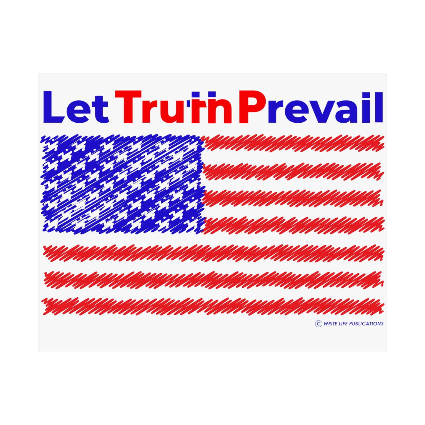 Let Truth (Trump) Prevail with American Flag Premium Matte Horizontal Poster