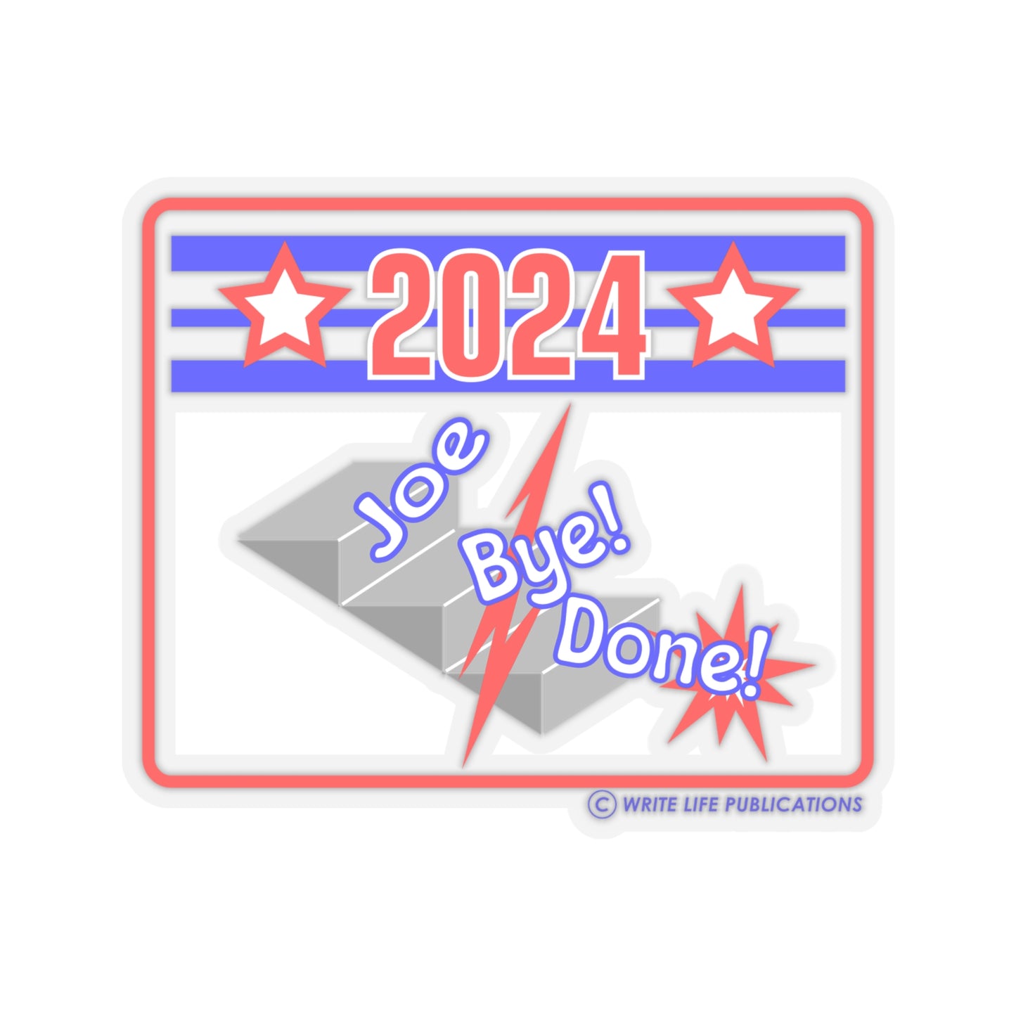 Down The Stairs Joe Bye Done Kiss-Cut Stickers