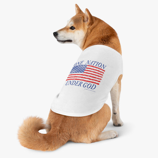 One Nation Under God with American Flag Pet Tank Top