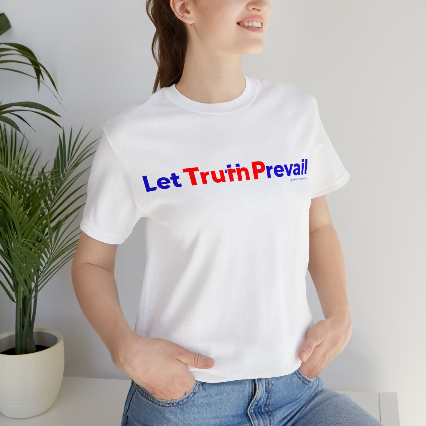 Women's Let Truth (Trump) Prevail Slogan Jersey Short Sleeve Tee