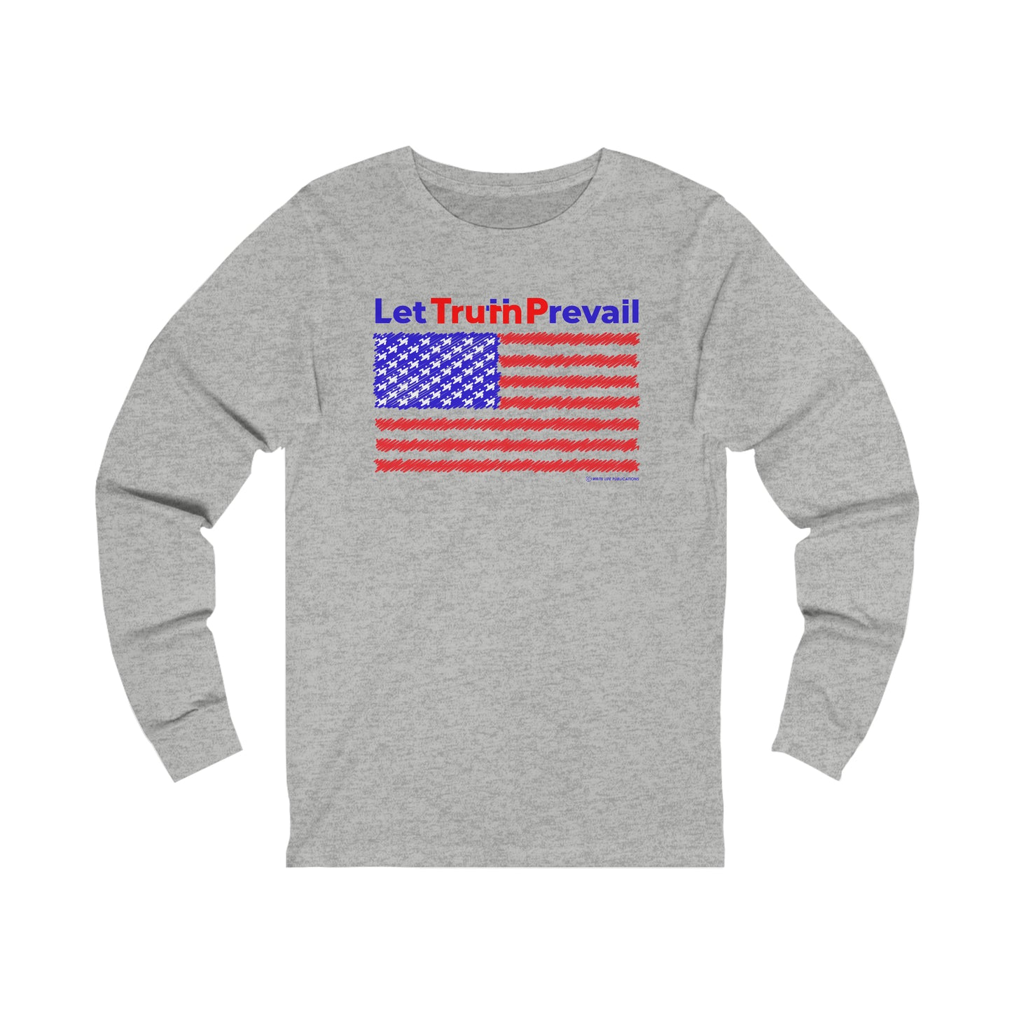 Women's Let Truth (Trump) Prevail with American Flag Jersey Long Sleeve Shirt