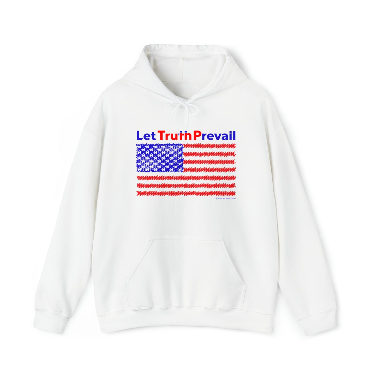 Women's Let Truth (Trump) Prevail with American Flag Heavy Blend™ Hooded Sweatshirt