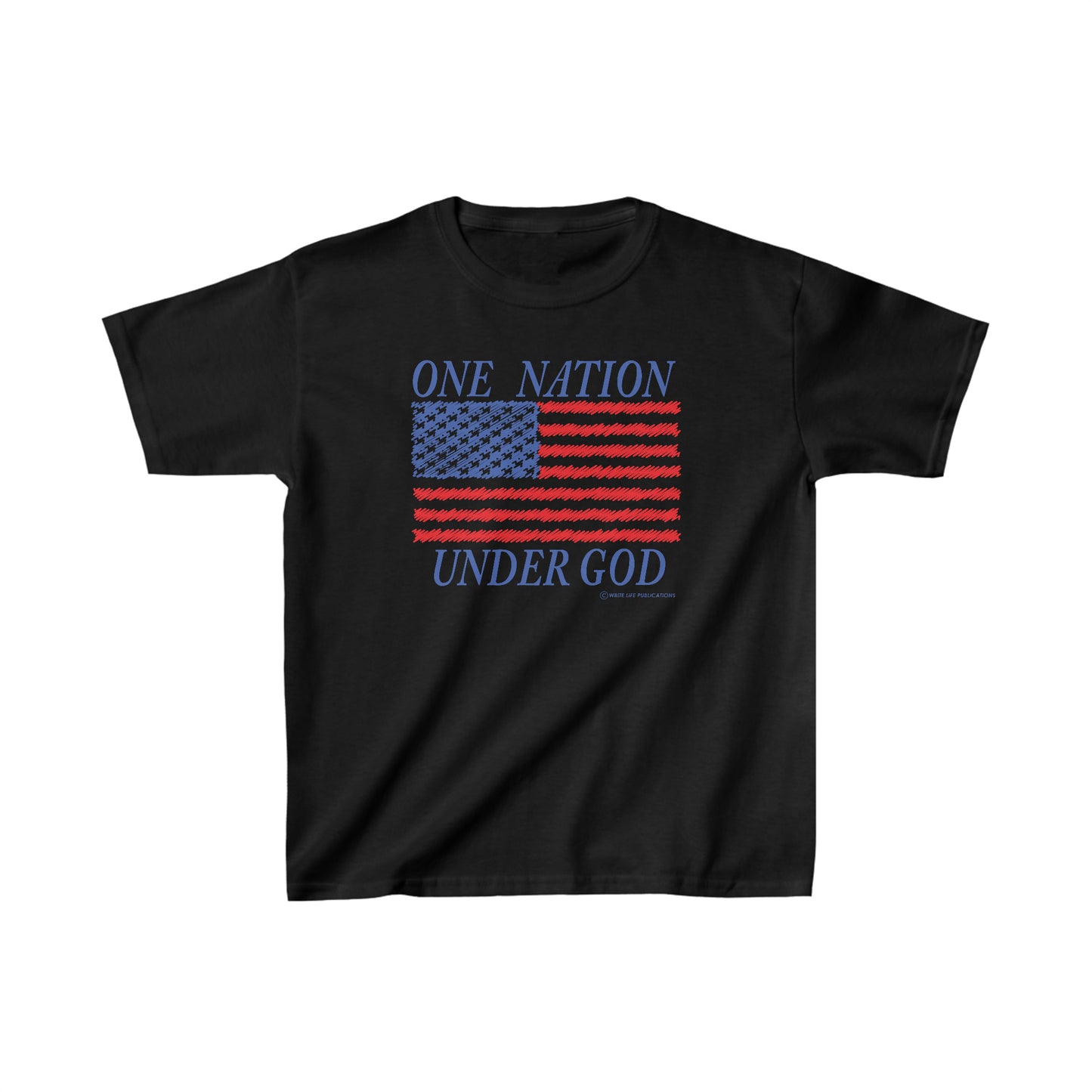 One Nation Under God with American Flag Kids Heavy Cotton™ Tee