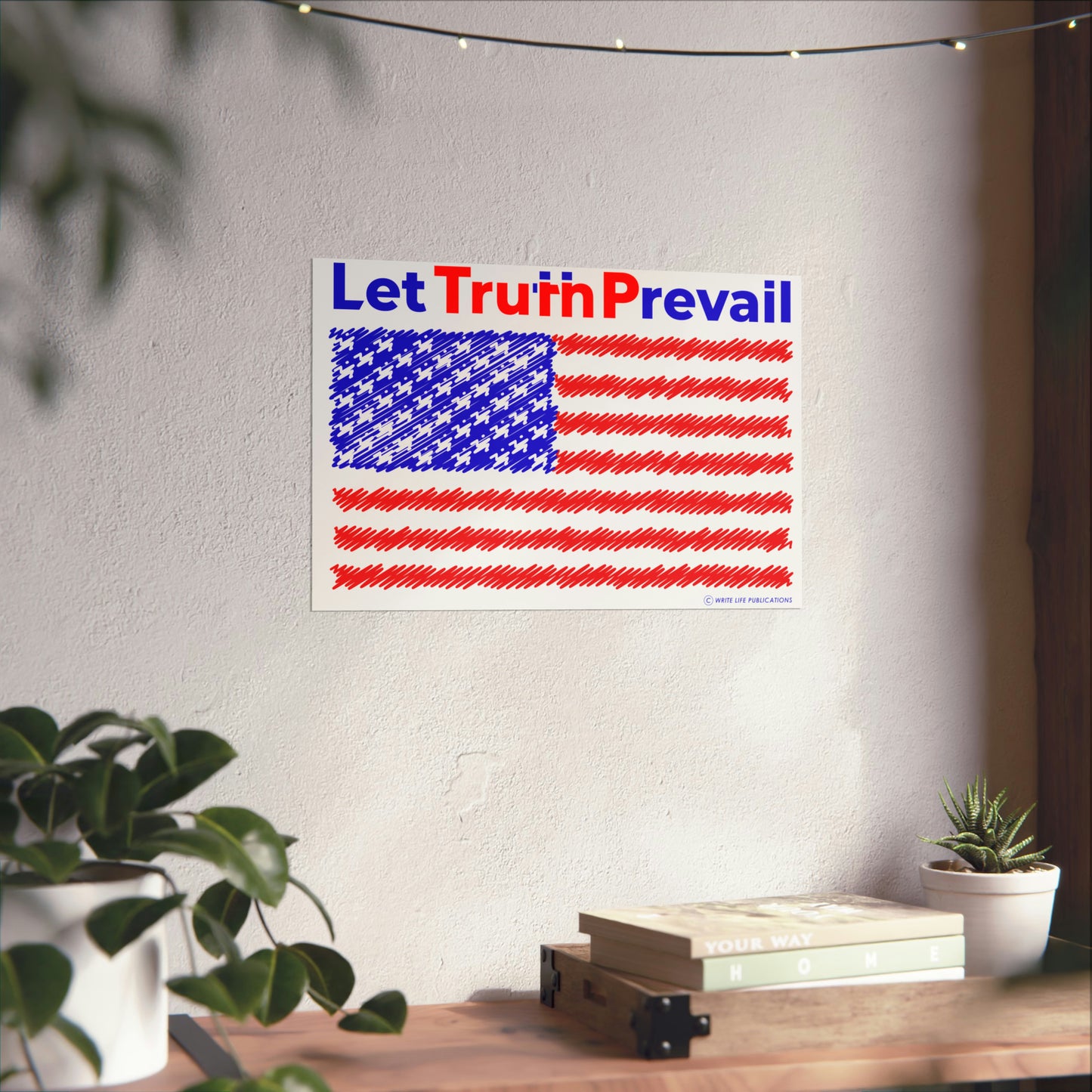 Let Truth (Trump) Prevail with American Flag Premium Matte Horizontal Poster