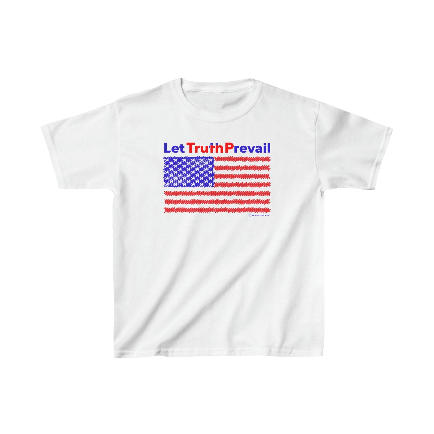 Let Truth (Trump) Prevail with American Flag Kids Heavy Cotton™ Tee