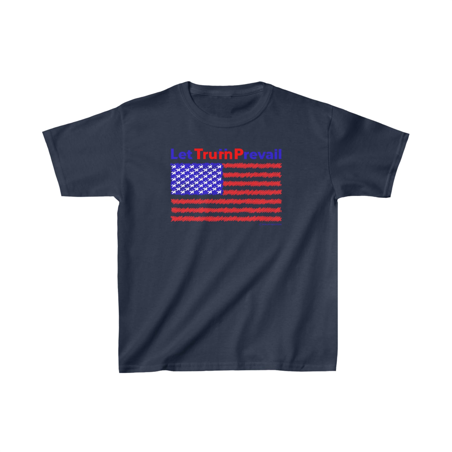 Let Truth (Trump) Prevail with American Flag Kids Heavy Cotton™ Tee