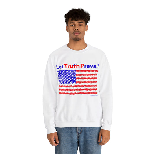 Men's Let Truth (Trump) Prevail with American Flag Heavy Blend™ Crewneck Sweatshirt