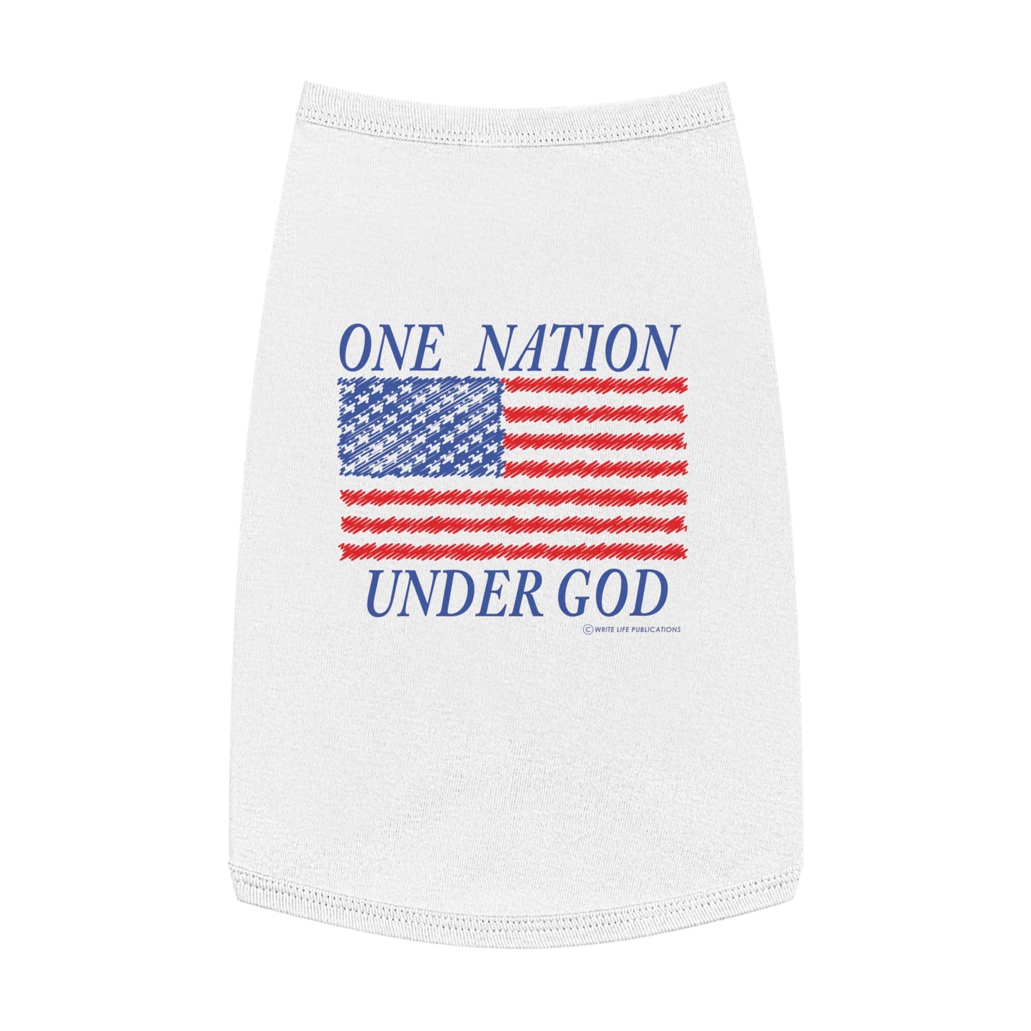 One Nation Under God with American Flag Pet Tank Top