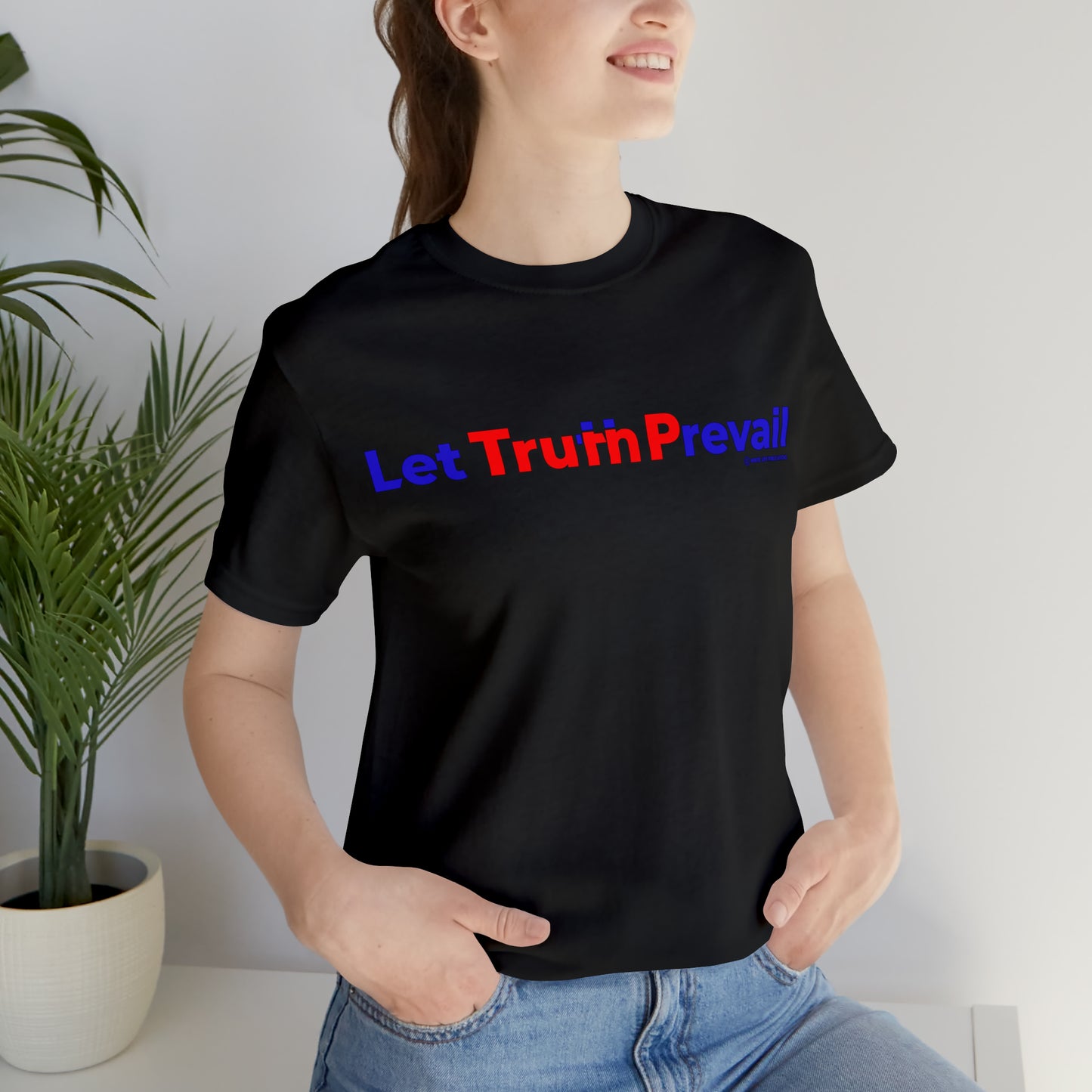 Women's Let Truth (Trump) Prevail Slogan Jersey Short Sleeve Tee